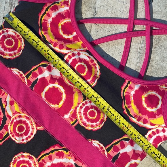 Soybu strappy shelf sports bra , athletic tank top. Tie dye pink/yellow Size S - Picture 6 of 9